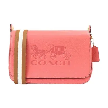 COACH Jes Leather Crossbody Messenger Bag Medium Size Women's Orange