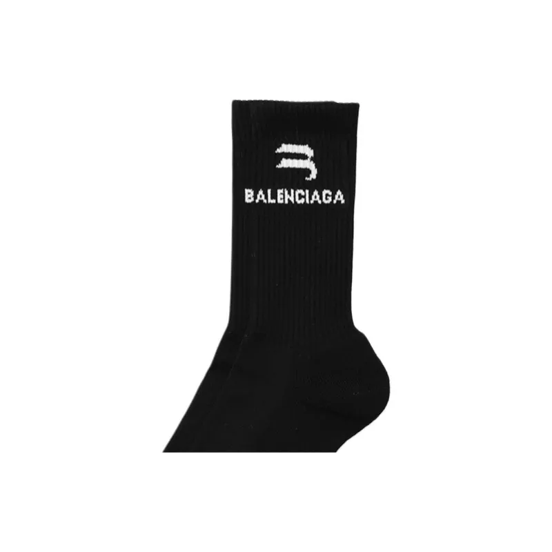 Balenciaga Sporty B Logo Socks Black/White-3