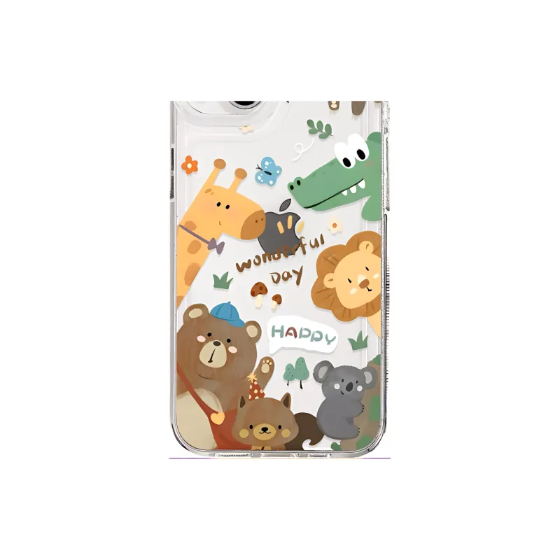 Wei Xin TPU Material Forest Zoo Phone Cases Compatible With IPhone 16/15 Pro Max/Apple 13/14 Pro Max/12 Series-2