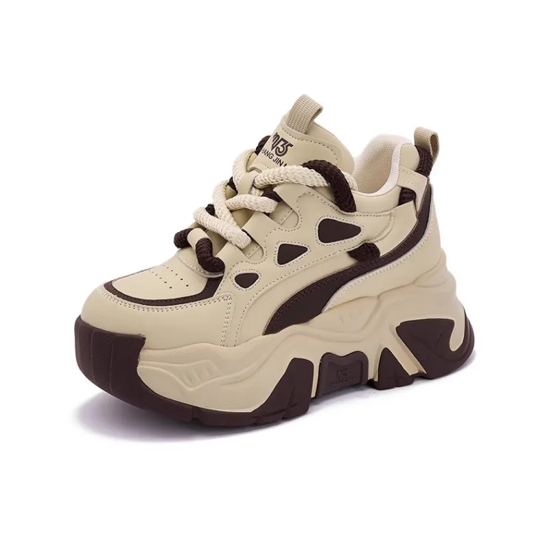NUNZ Anti Slip And Wear Resistant Height Increasing Low Top Chunky Sneakers Women's-2