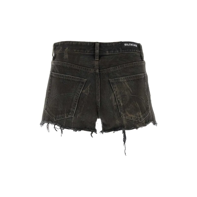 Balenciaga Denim Mini Shorts-1