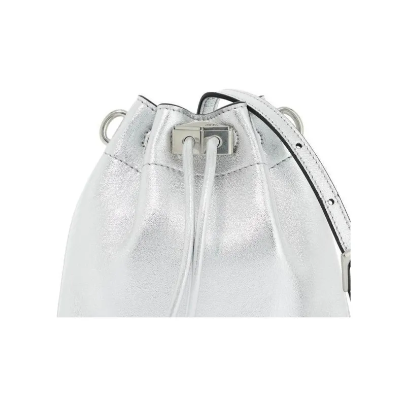 Jimmy Choo Lambskin Crossbody Bag, Shoulder Bag Women's Silver-3