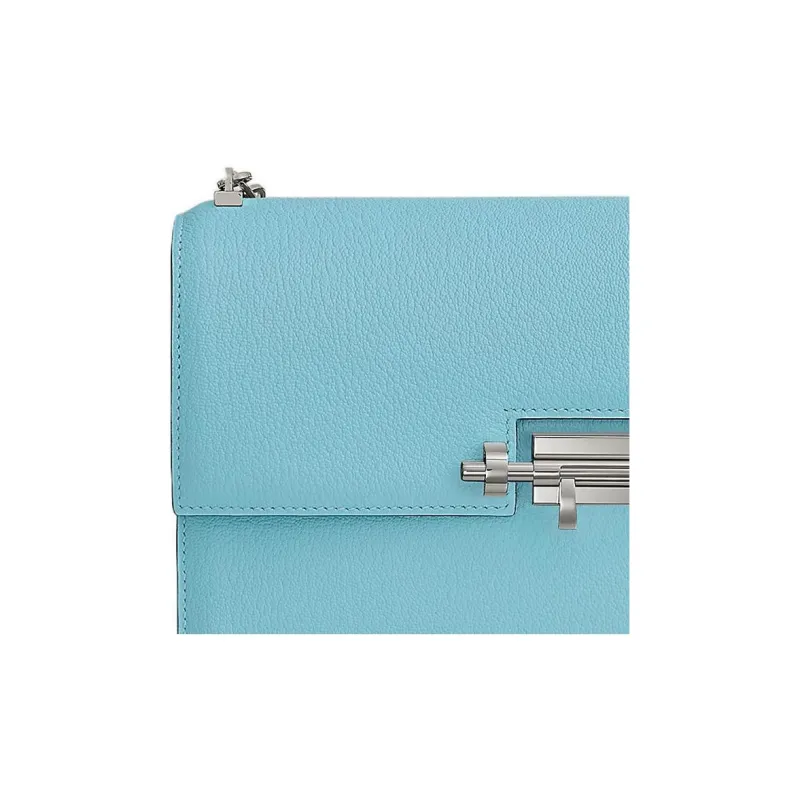 HERMES Verrou Mysore Goat Skin Handgun Bag Shoulder Bag Crossbody Bag Women's U2 Bleu Zephyr And Breeze Blue-2