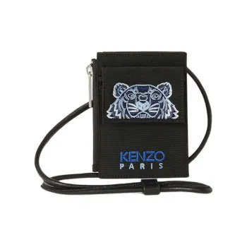 KENZO Nylon One Shoulder Crossbody Card Holder Mini Unisex Black