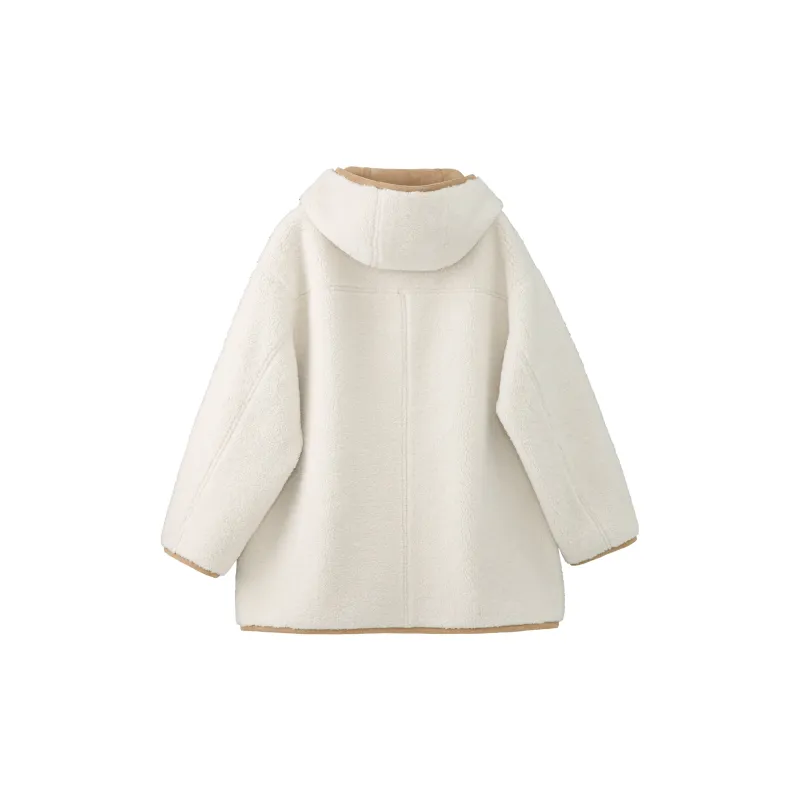 Fstudio Korean Petite Reversible Hooded Commute Relaxed Coat Women's Khaki-9