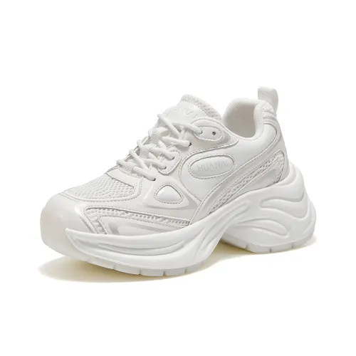 HUANAI Lightweight Height Increasing Low Top Chunky Sneakers Women's