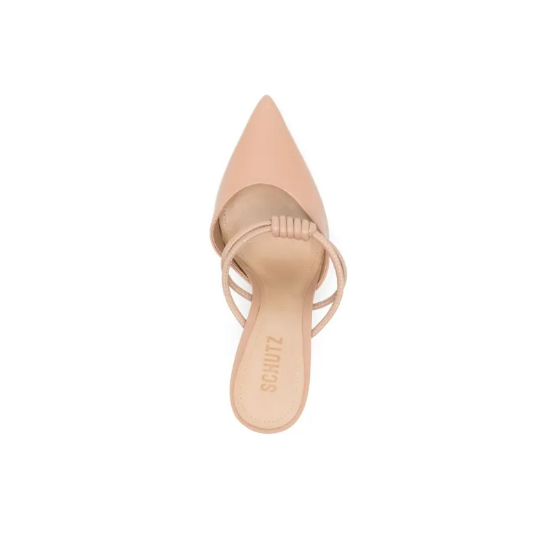 Schutz Wrap-toe Slippers Women's Beige-3