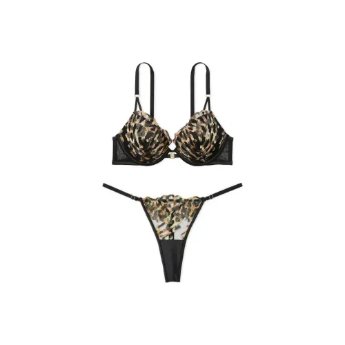 Victoria's Secret Underwear Set Women's Black All Over Print