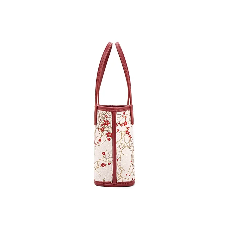 Vigno Synthetic Leather Handbag One Shoulder Crossbody Medium Size Women's Red-3