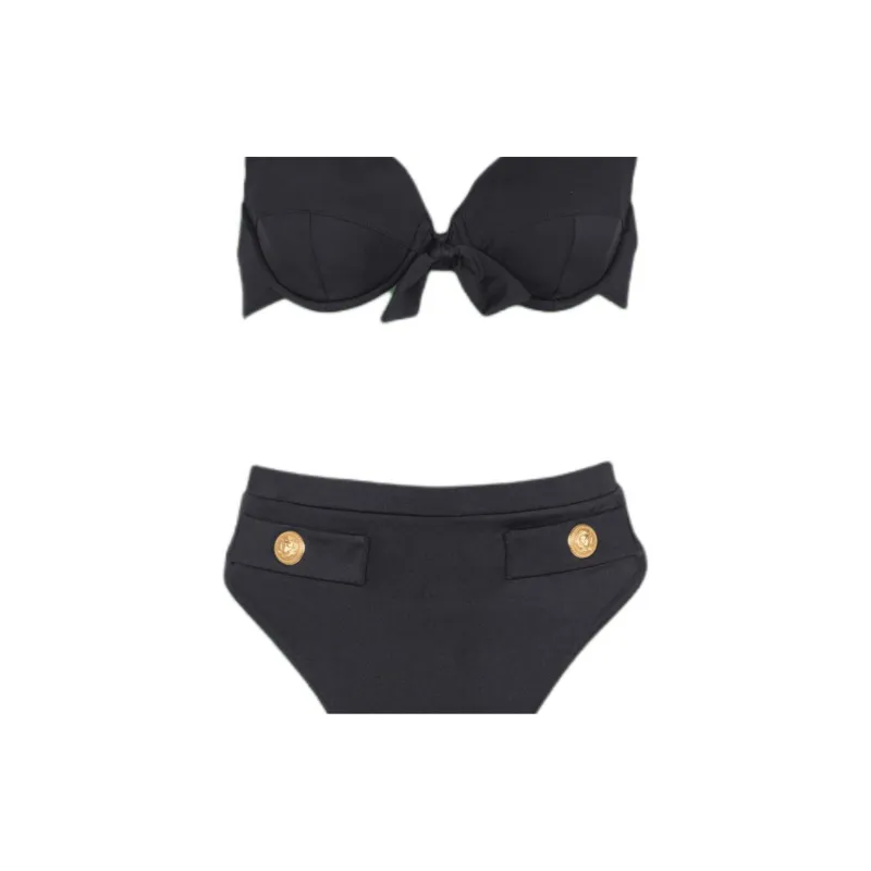 BALMAIN Embossed buttons Bikini-1