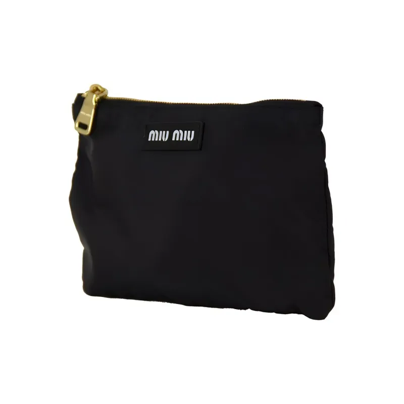 MIU MIU Nylon Fabric Tote Bag Shopping Bag Handbag Women's Black-2