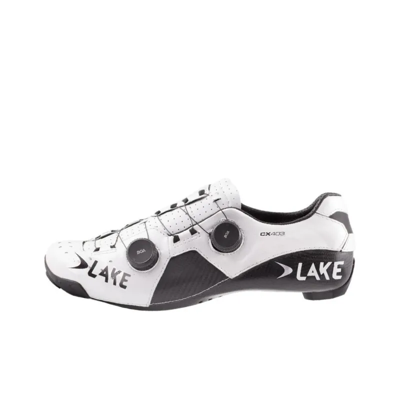 LAKE Anti-Slip Wear-Resistant Low-Top Cycling Shoes Men's White Black-0
