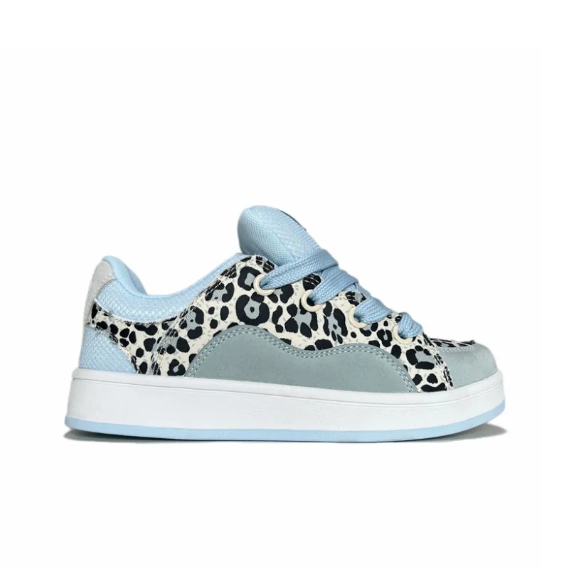 JIANGSHOU Anti Slip Wear Resistant Low Top Skateboard Shoes Women's Ice Blue-1