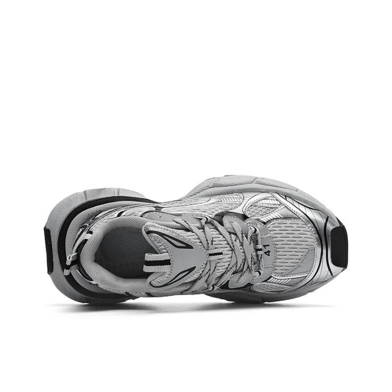 Hong Kong Meng Anti-Slip And Wear-Resistant Height Increasing Low-Top Chunky Sneakers Unisex Silver-4