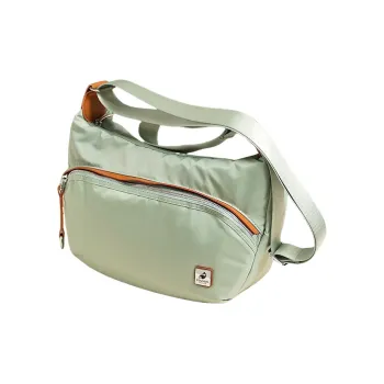 FOUVOR Oxford Shoulder Bag Medium Size Women's Light Green/classic Black/grape Purple