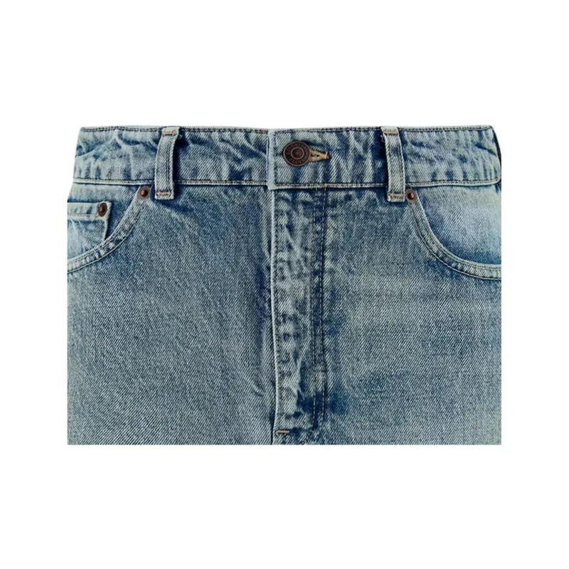Balenciaga Denim Short Skirts Women's Blue-4