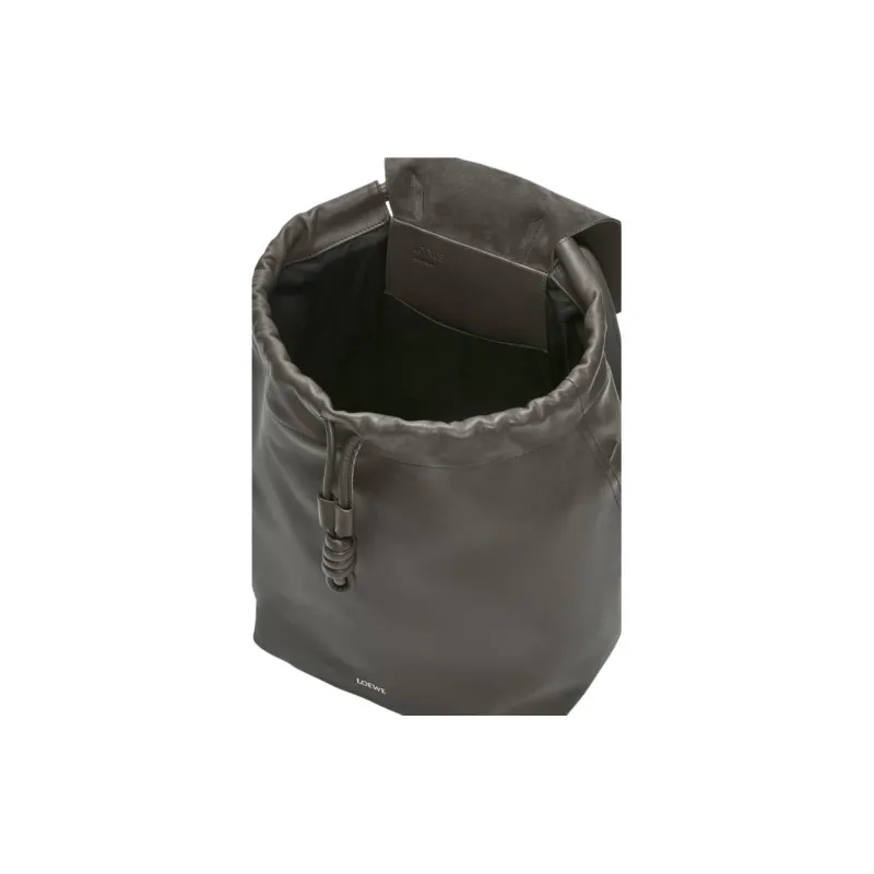 LOEWE Flamenco Shiny Soft Calfskin Backpack Regular Men's Dark Gray-4