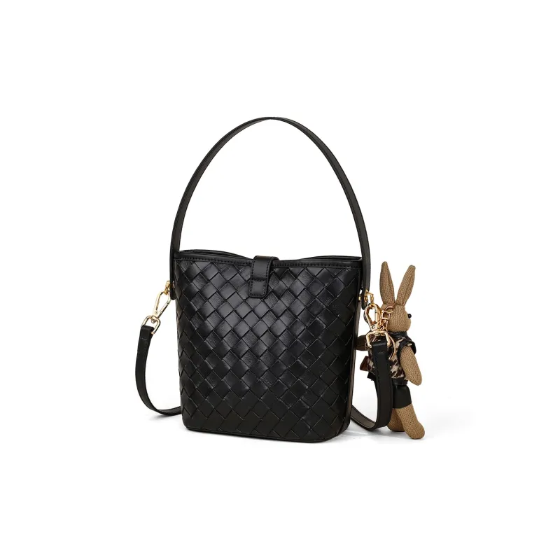 COMELY Cow Leather Handbag Shoulder Bag Crossbody Bag Regular Women's Black-3