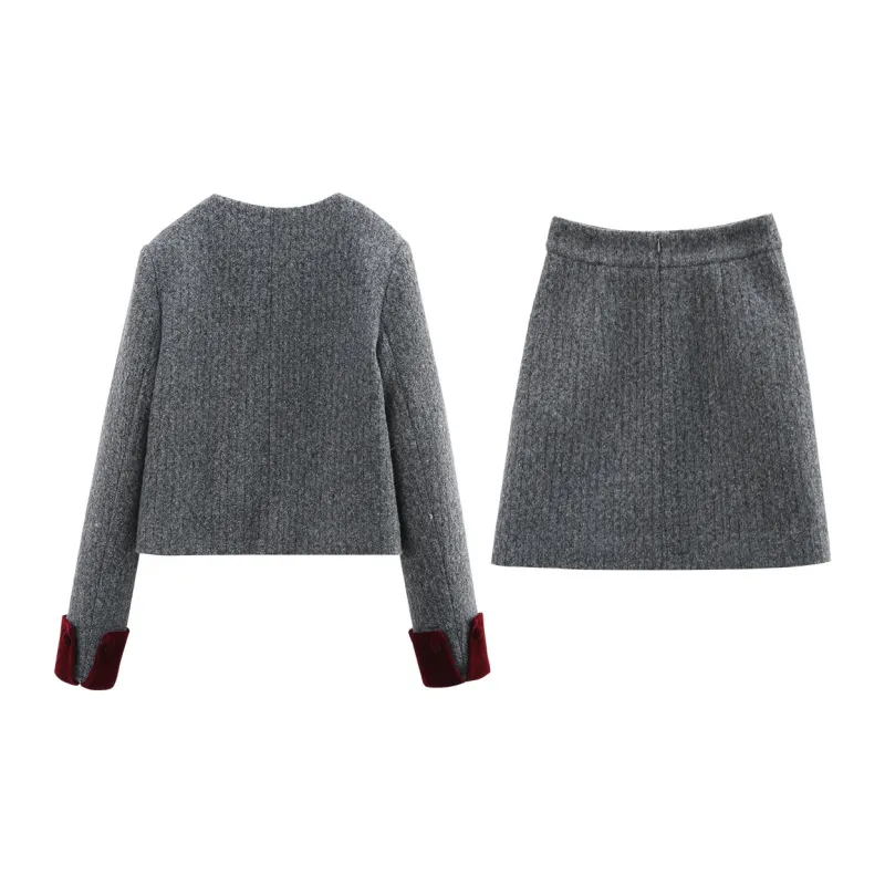 A Paradise For Awakening Skirt Set Women's Gray-1