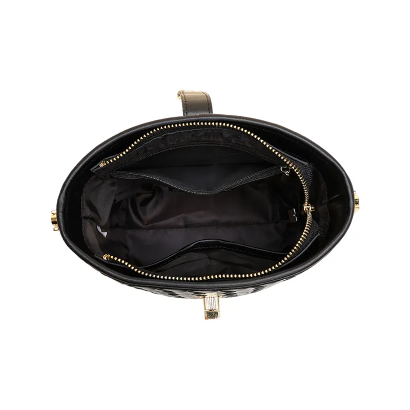 COMELY Cow Leather Handbag Shoulder Bag Crossbody Bag Regular Women's Black-4