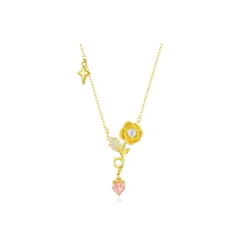 Chongqing Gold Store S925 Silver/Cubic Zirconia Necklaces Women's Gold