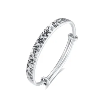 Children's Drawings S999 Fine Silver Bangles Women's