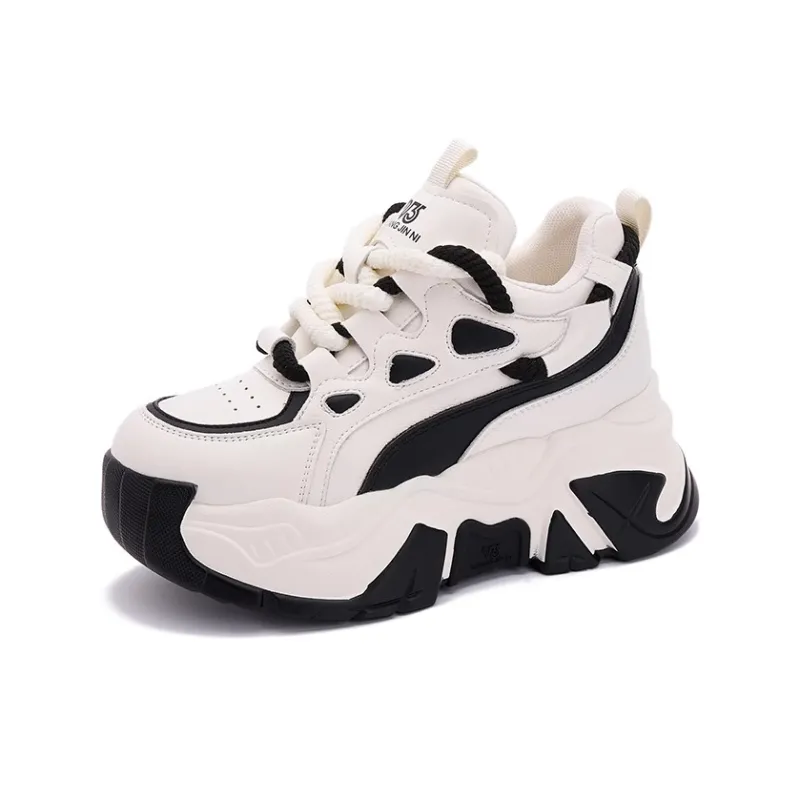 NUNZ Anti Slip And Wear Resistant Height Increasing Low Top Chunky Sneakers Women's-0