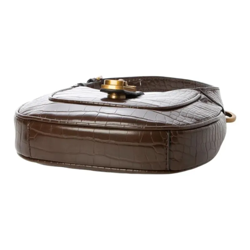 GUESS Synthetic Leather Hobo Man Handbag Mini Women's Brown-3