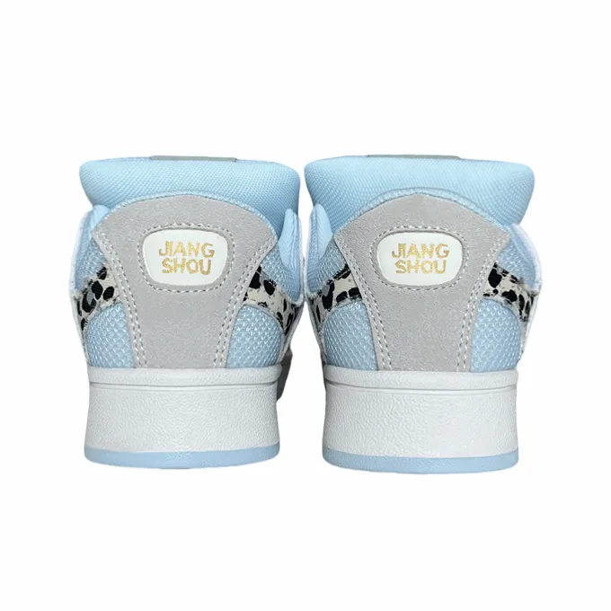 JIANGSHOU Anti Slip Wear Resistant Low Top Skateboard Shoes Women's Ice Blue-6