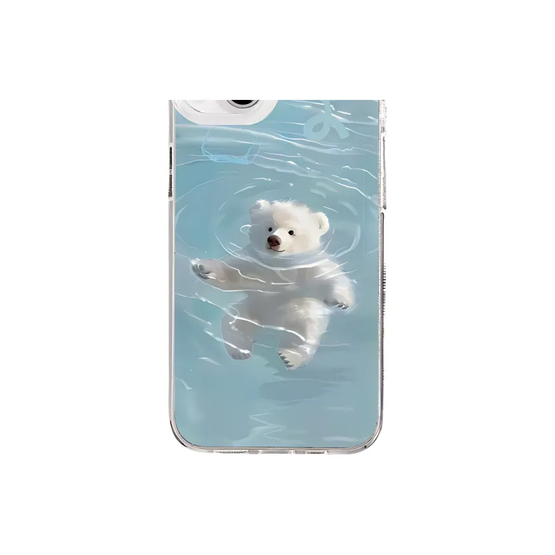 Wei Xin TPU Material Swimming Bear Phone Cases Compatible With IPhone 16/15 Pro Max/Apple 13/14 Pro Max/12 Series-2