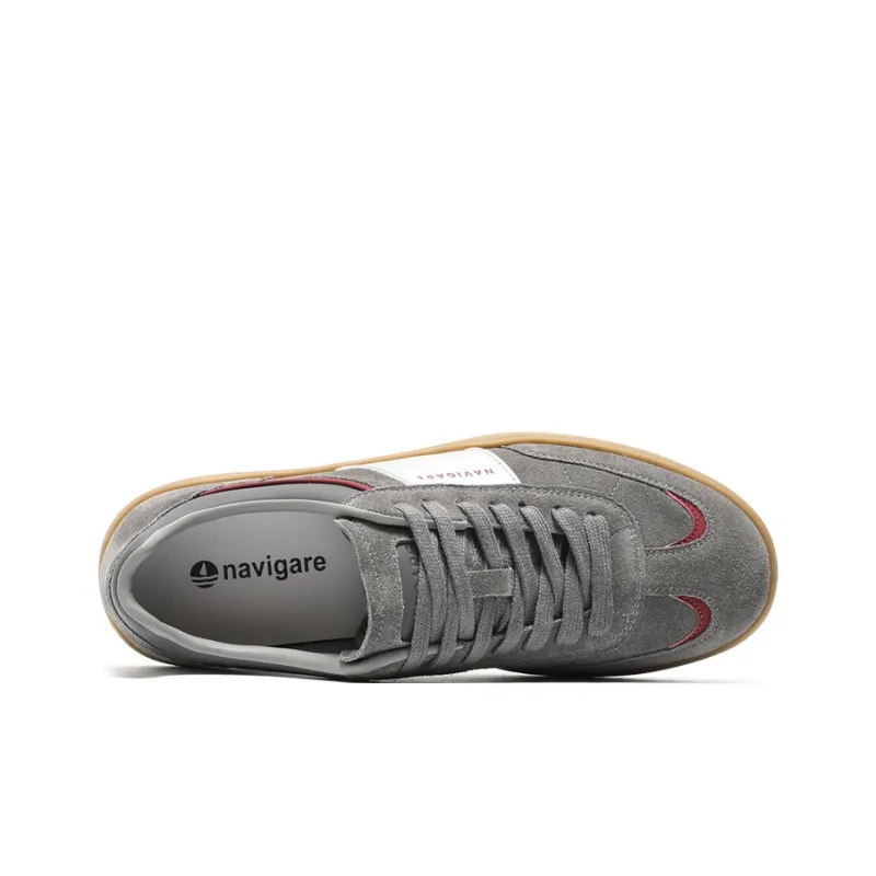 NAVIGARE Small Sailboats Height Increasing Skateboard Shoes Men's Gray-2