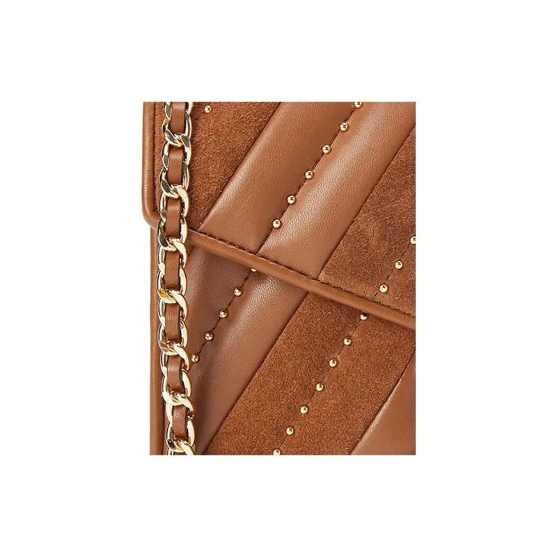 MICHAEL KORS Rose Cow Leather Crossbody Bag, Shoulder Bag Women's Brown-2