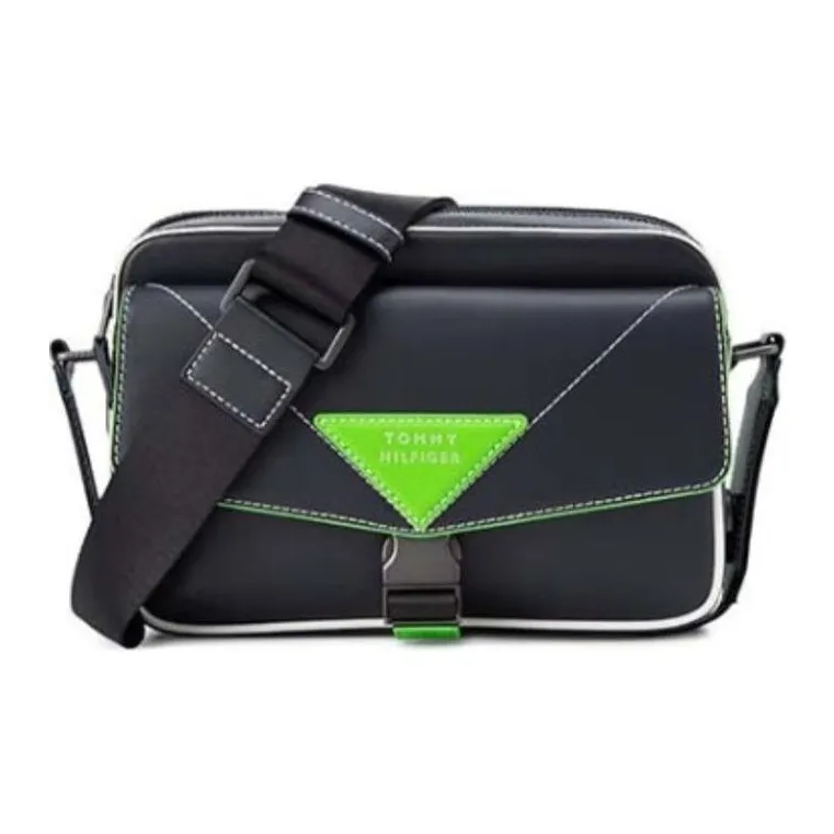 Tommy Hilfiger Cow Leather Camera Bags Messenger Bag Shoulder Bag Crossbody Bag Small Size Men's Blue Green Multicolor-0