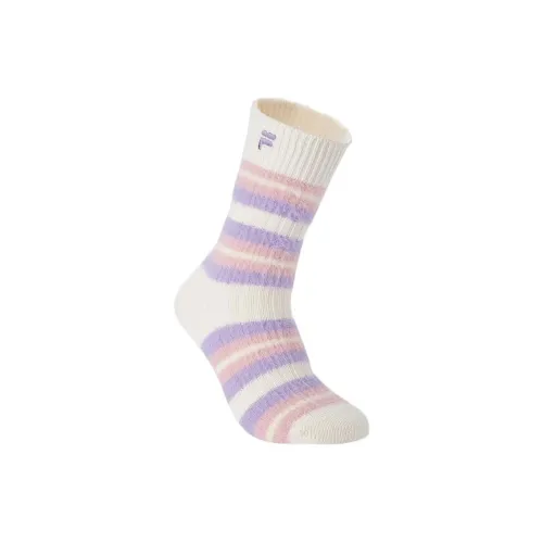 FILA FUSION FUSION LIFE Knee-High Socks Women's 1 Pack Marshmallow White