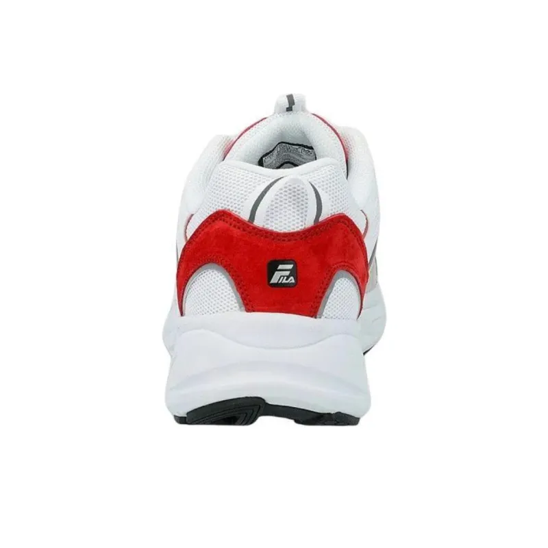 FILA Trigate Anti-Slip Wear-Resistant Low-Top Casual Running Shoes Men's White Red-3
