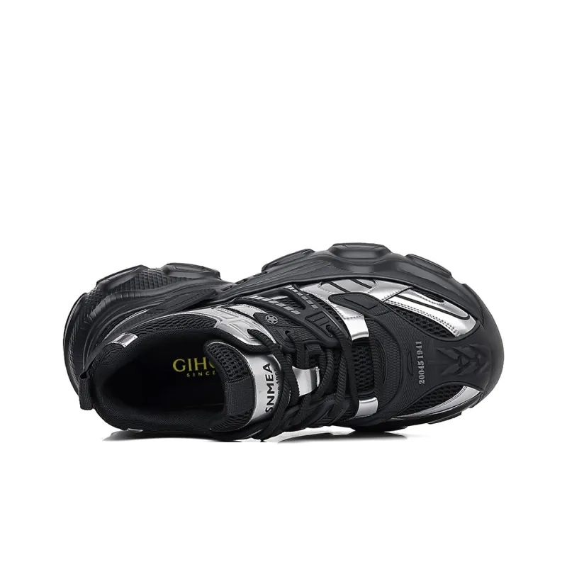 GIHO Anti Slip Wear Resistant Low Top Chunky Sneakers Men's Space Silver Color-2