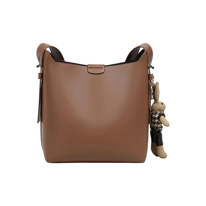 MILLIE'S Cow Leather With Synthetic Leather Shoulder Bag, Crossbody Bag Tote Tubas Women's Caramel-6