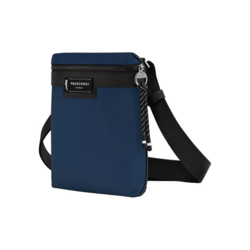 LONGCHAMP Le Pliage Energy Canvas With Leather Trim Shoulder Bag Crossbody Bag Small Size Men's Blue-4