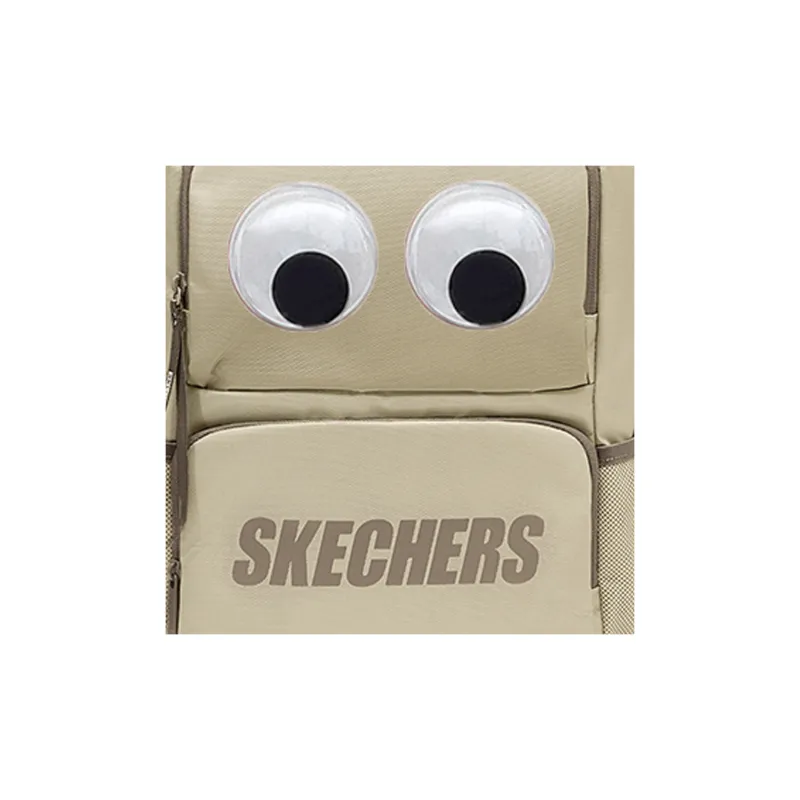 Skechers Fabric Backpack Regular Unisex Deer Fleece Color, Large Eyes Stickers Packaged Individually-3