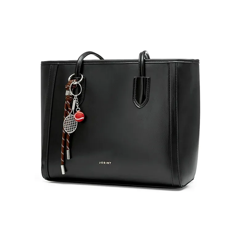 JOSINY PU Tote Bag, Shopping Bag, Shoulder Bag Women's Black/Ecru/Brown-1