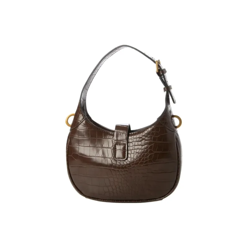 GUESS Synthetic Leather Hobo Man Handbag Mini Women's Brown-2