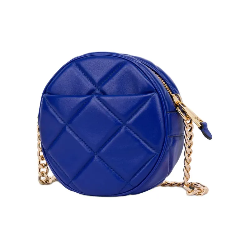 MOSCHINO Sheepskin Small Round Bag, Shoulder Bag, Crossbody Bag Women's Royal Blue-4
