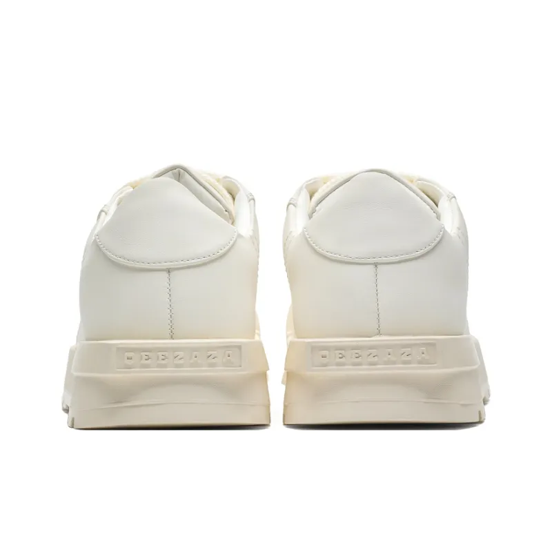 JIPOSEN Height Increasing Low Top Large Head Niche Casual Shoes Unisex White-5