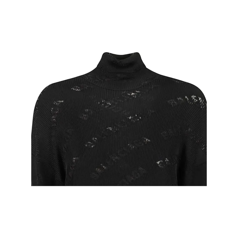 Balenciaga All Over Turtleneck 'Black'-2