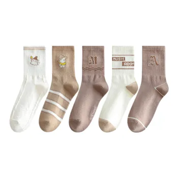 Lan Miao Mid Calf Socks Women's 5 Pack