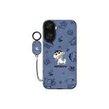 Black Yangba Leather Blue-Diaper Blue+Pendant Lanyard