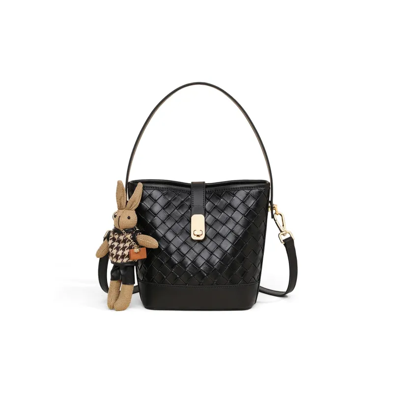 COMELY Cow Leather Handbag Shoulder Bag Crossbody Bag Regular Women's Black-2