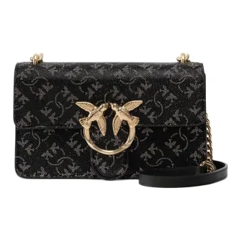 PINKO Cow Leather Crossbody Bag, Shoulder Bag Mini Women's Black