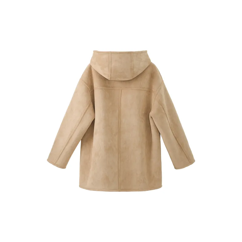 Fstudio Korean Petite Reversible Hooded Commute Relaxed Coat Women's Khaki-7