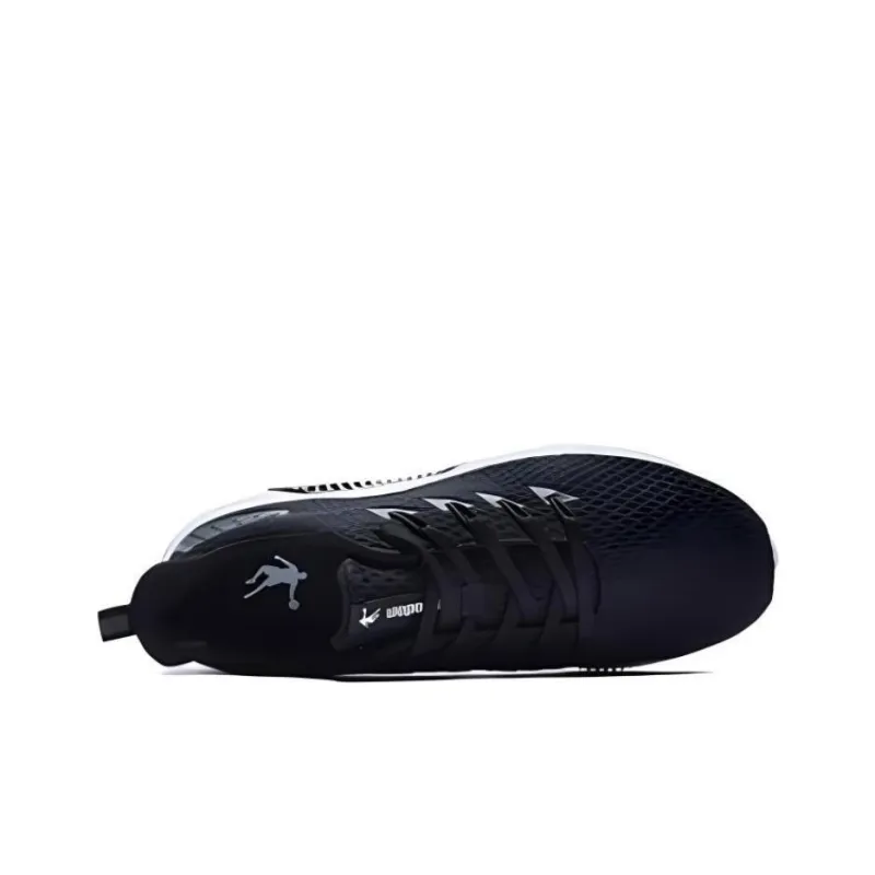 QIAODAN Anti Slip Wear Resistant Low Top Running Shoes Men's Black White-2